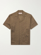 Orlebar Brown - Maitan Villa Camp-Collar Striped Woven Shirt - Brown
