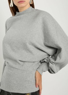 A.W.A.K.E Mode Draped Cotton Sweatshirt Grey