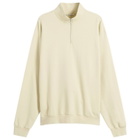 Auralee Men's High Gauge Sweat Half Zip Jumper in Ivory Beige
