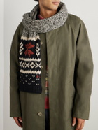 Polo Ralph Lauren - Cable-Knit and Fair Isle Wool, Cotton and Linen-Blend Scarf