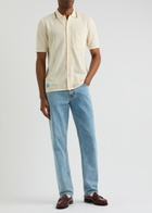 Percival Alfie Pointelle-knit Cotton Shirt Cream