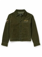 RRL - Walker Logo-Embroidered Cotton-Corduroy Jacket - Green