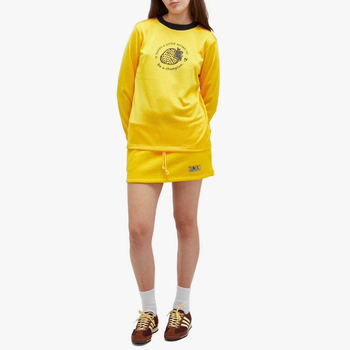 Champion Women's x Guizio Mini Skirt in Yellow Cab