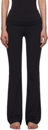 SKIMS Black Cotton Jersey Foldover Lounge Pants