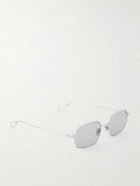 AHLEM - Colisee Rectangular-Frame Silver-Tone Sunglasses
