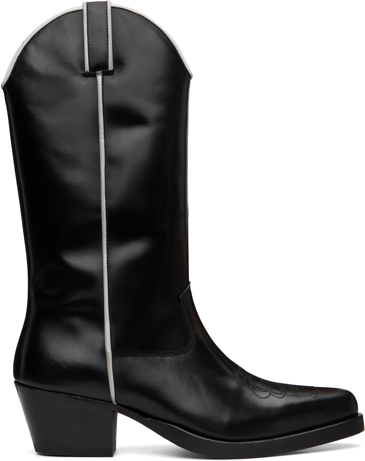 Ernest w baker ブラックレザーブーツ Ernest W. Baker Black High Western Boots Ernest W. Baker