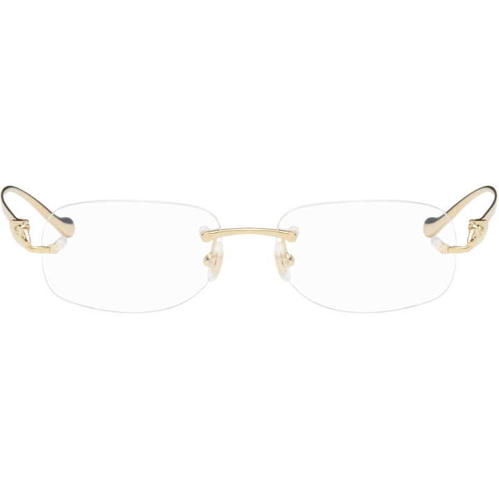 Photo: Cartier Gold Rimless Panther Glasses