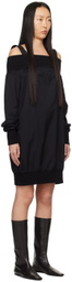 Yohji Yamamoto Black Off-The-Shoulder Minidress