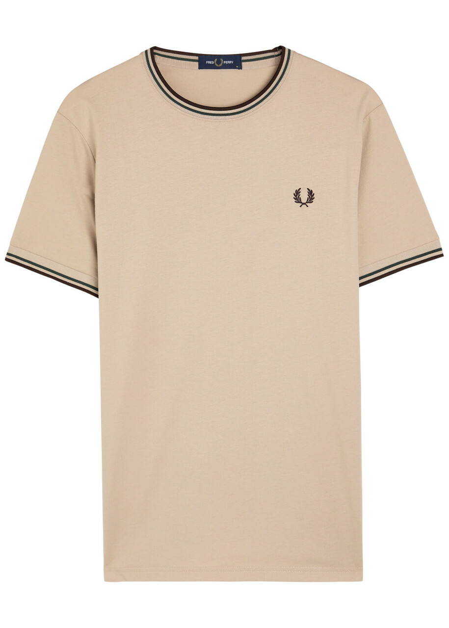 Fred Perry Twin Tipped Logo Cotton T-shirt Ecru