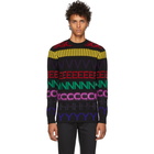 Givenchy Black Multicolor Logo Sweater