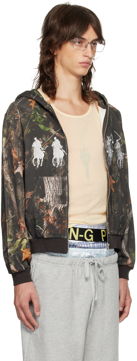 Praying Khaki Horseman Zip Hoodie Praying