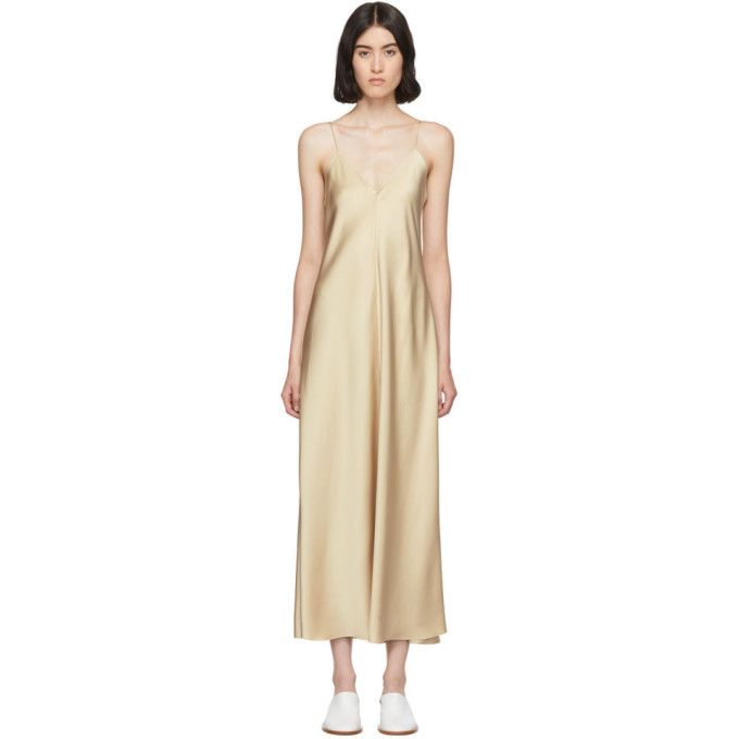 The Row Tan Silk Guinevere Dress The Row