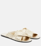 Prada Woven leather slides