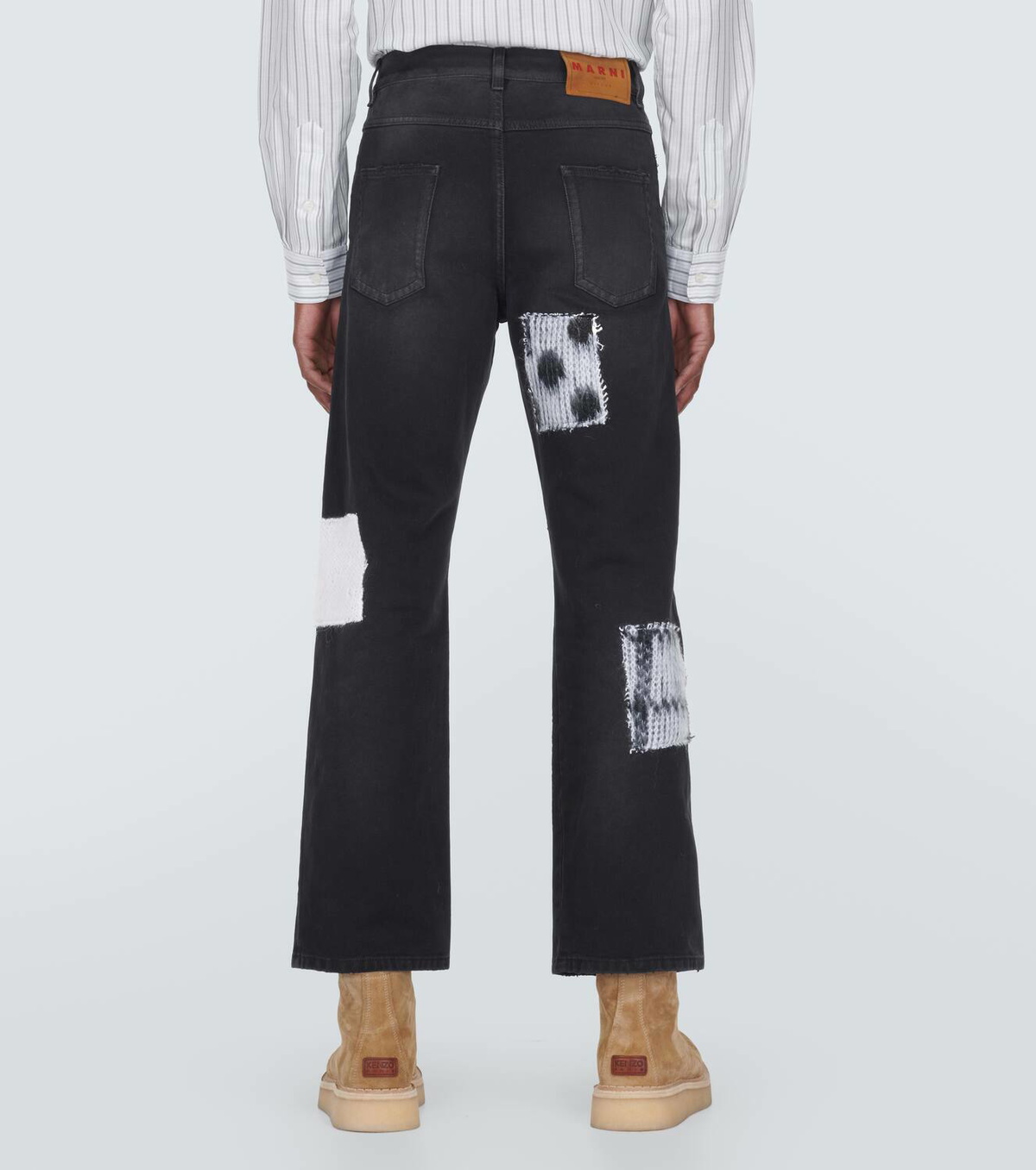 Marni Patch-appliqué wide-leg jeans Marni