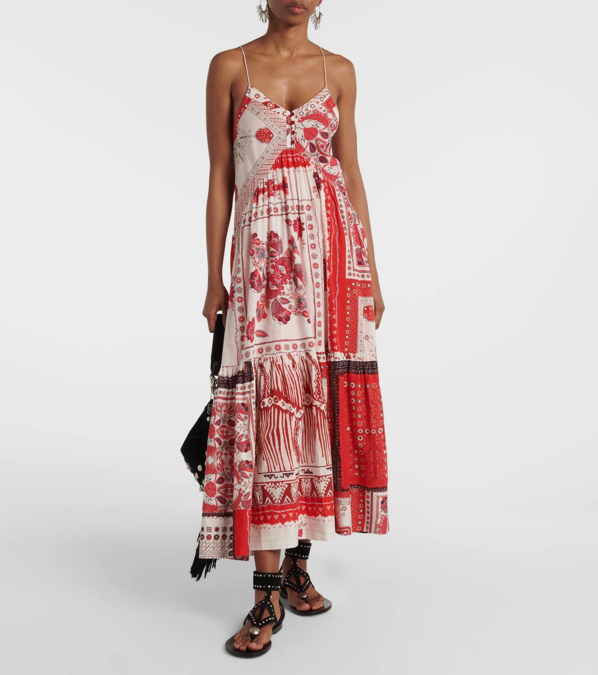 Marant Etoile Sabbage Printed Cotton Midi Dress Isabel Marant Etoile