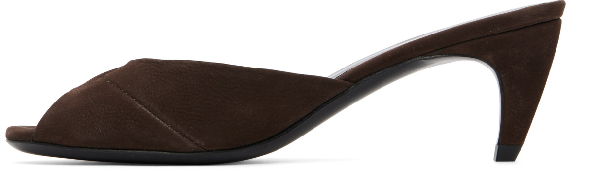 JUDE Brown Cave Mule Heeled Sandals