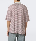 Wales Bonner Bask striped linen and cotton polo shirt