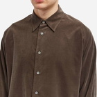 Auralee Men's Cord Shirt in Dark Brown