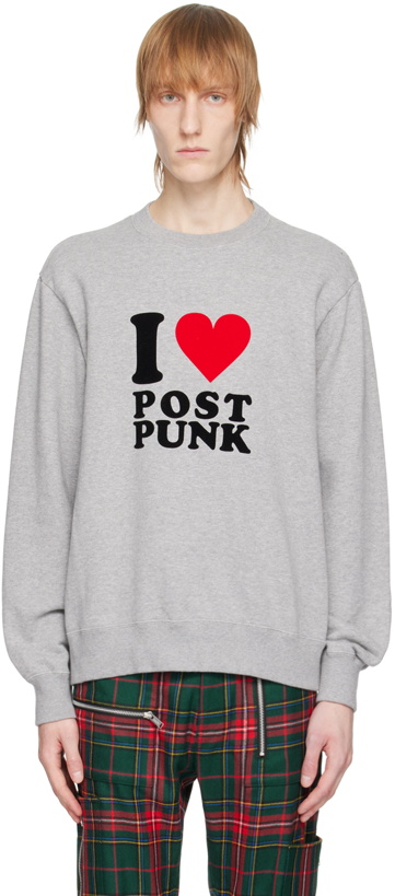 Photo: Undercover Gray 'I Love Post Punk' Sweatshirt