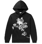 Alexander McQueen - Embroidered Fleece-Back Cotton-Jersey Hoodie - Black