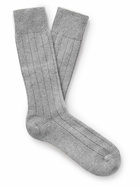 Zegna - Ribbed Cashmere-Blend Socks