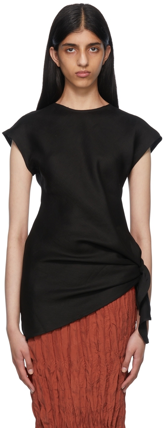Totême Black Top Knot Blouse Toteme