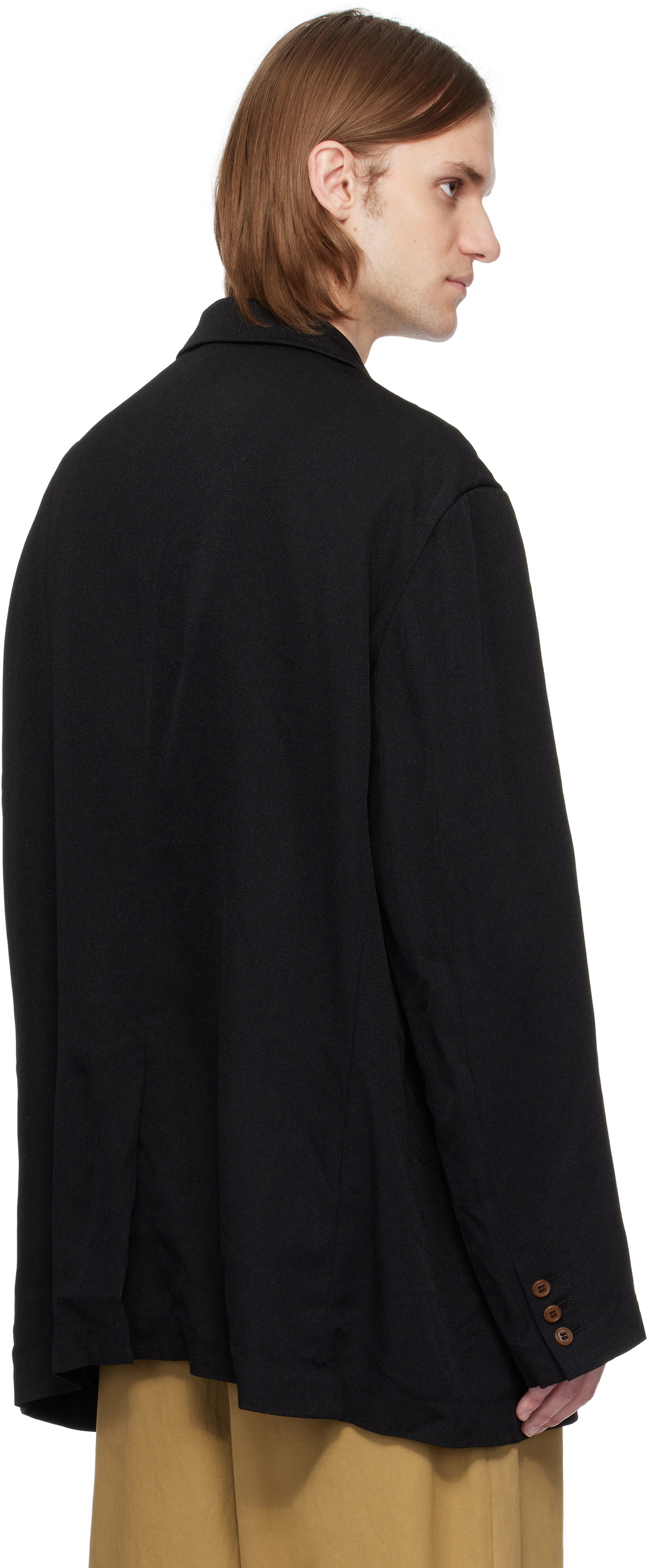Comme des Garçons Shirt Black Polyester Twill Garment Treated Blazer