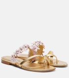 Manolo Blahnik Fiosabi appliqué leather thong sandals
