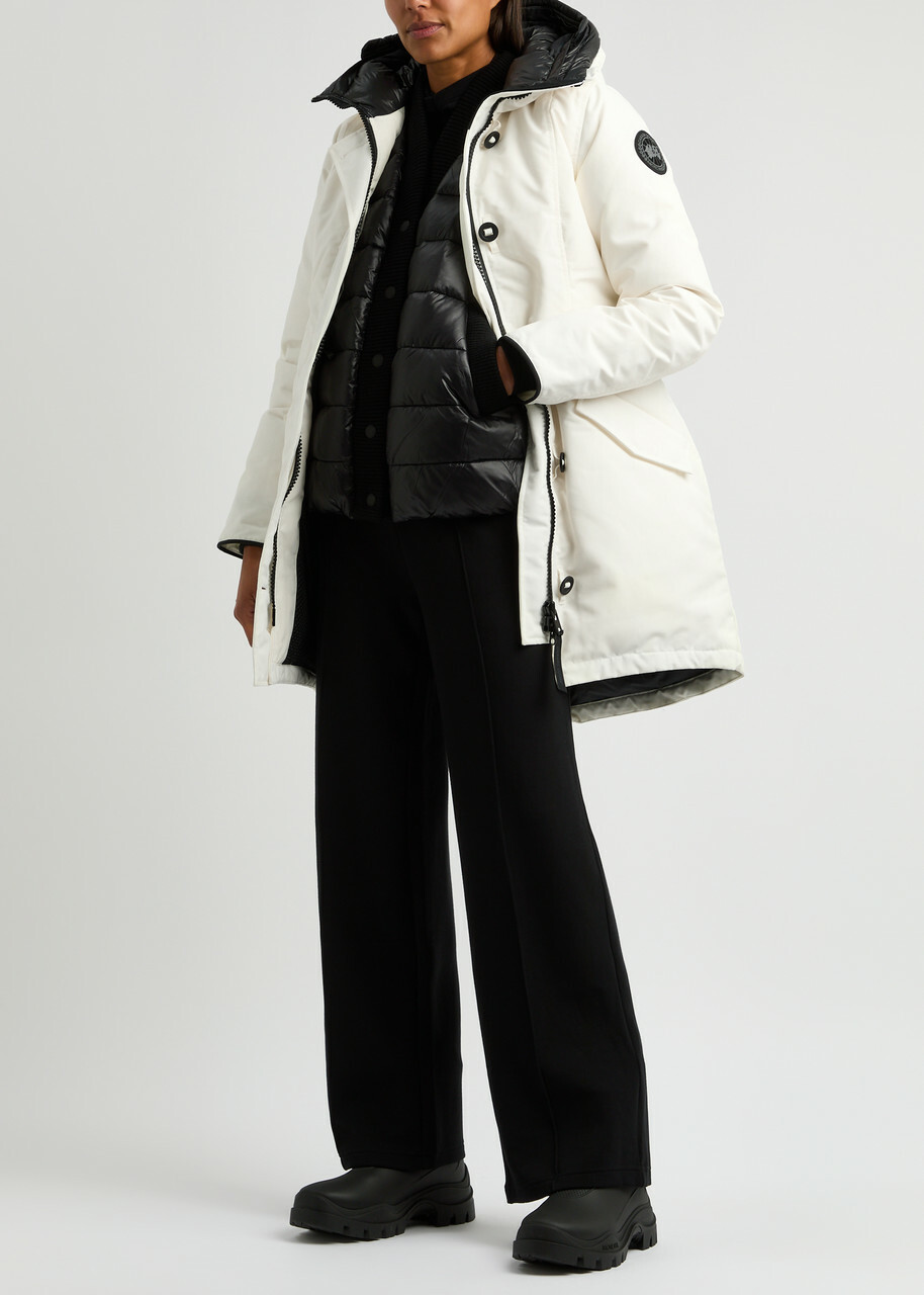 Canada Goose Rossclair Hooded Shell Coat White Canada Goose