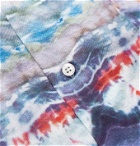 AMIRI - Camp-Collar Tie-Dyed Silk-Twill Shirt - Blue
