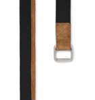 nonnative - 3cm Suede-Trimmed Webbing Belt - Black