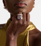Yeprem Reign Supreme 18kt white gold ring with diamonds and sapphire