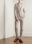 Canali - Straight-Leg Wool, Silk and Linen-Blend Suit Trousers - Neutrals