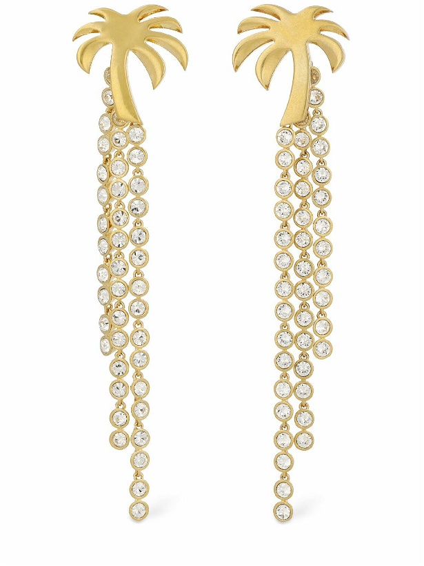 Photo: PALM ANGELS - Palm Pendant Brass & Glass Earrings