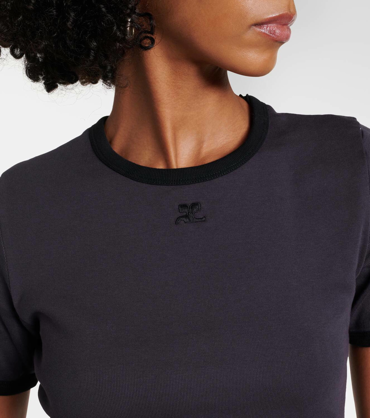Tシャツ・カットソー Courreges Signature Polo - Courreges - Cotton - Black Courrèges Signature cotton jersey T-shirt Courreges