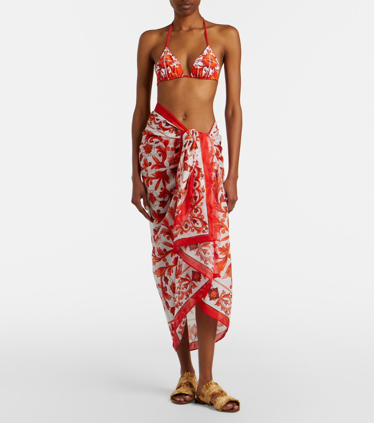 Dolce&Gabbana Majolica cotton beach cover-up