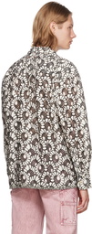 Andersson Bell Off-White Flower Embroidery Shirt