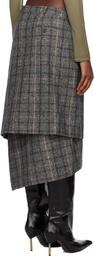 R13 Gray Wrap Midi Skirt