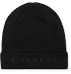Givenchy - Logo-Detailed Cotton and Cashmere-Blend Beanie - Black