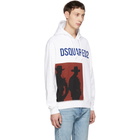 Dsquared2 White Logo Dean Fit Hoodie