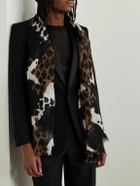 SAINT LAURENT - Frayed Printed Wool Scarf
