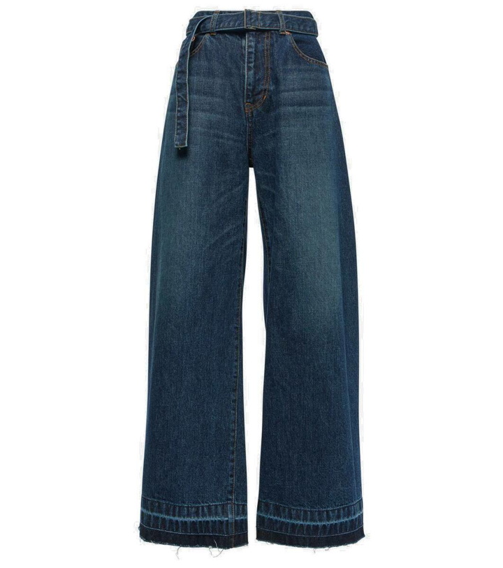 Photo: Sacai Belted low-rise wide-leg jeans