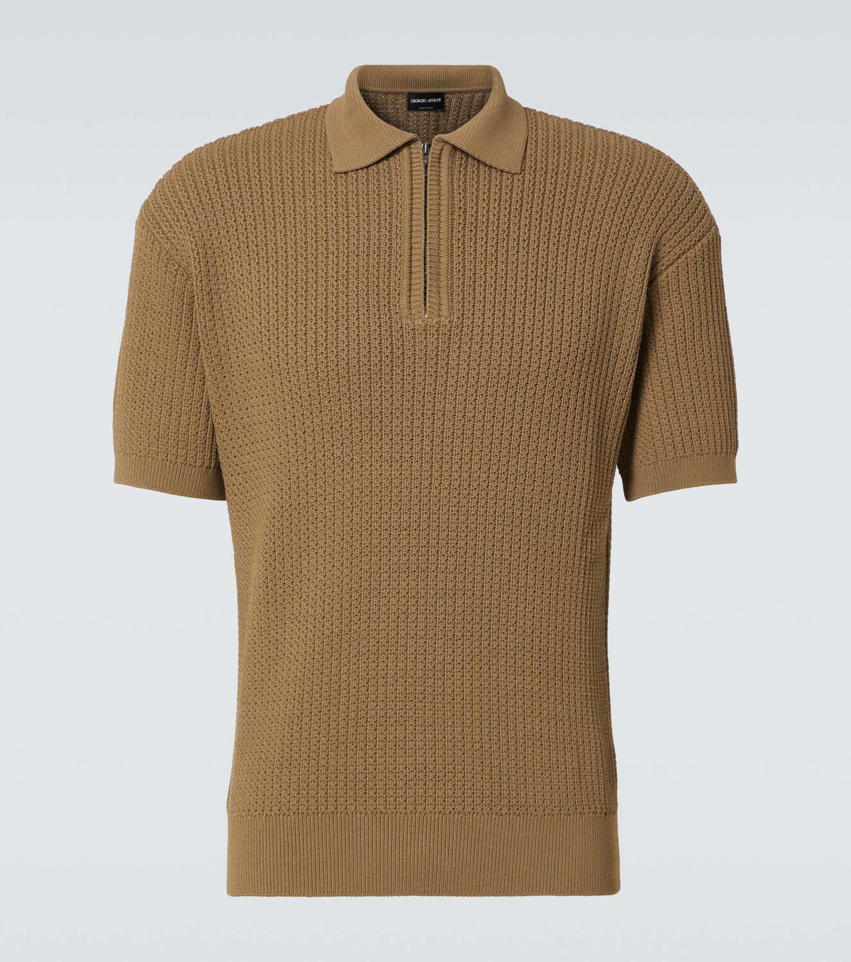 Giorgio Armani Ribbed-knit polo shirt