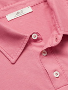 Mr P. - Garment-Dyed Organic Cotton-Jersey Polo Shirt - Pink