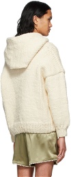 Tanner Fletcher Off-White Mabel Oversized Chunky Wool Hoodie