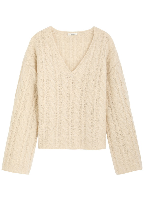 Photo: BY Malene Birger Cimone Cable-knit Wool-blend Jumper Sand