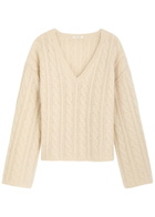 BY Malene Birger Cimone Cable-knit Wool-blend Jumper Sand