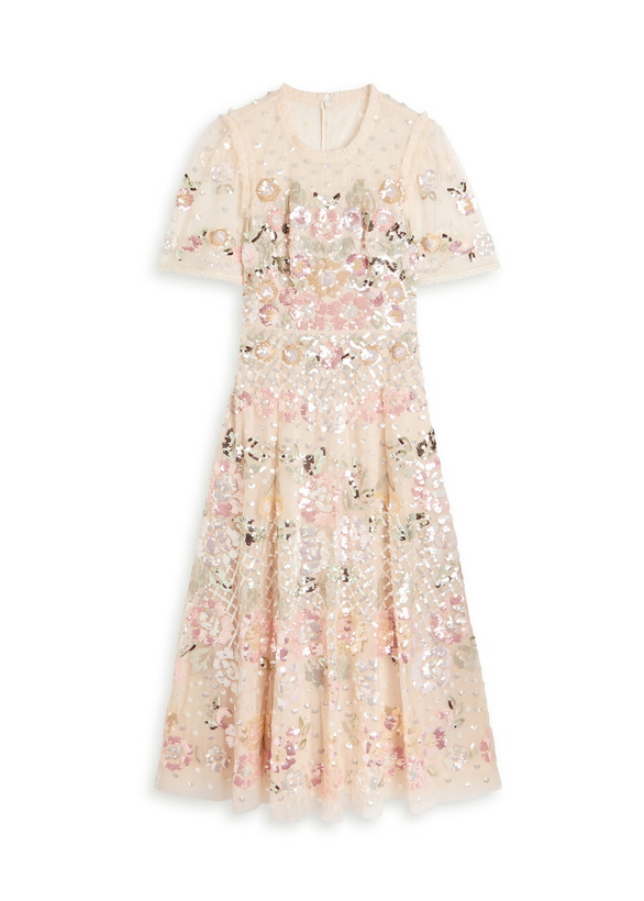 Photo: Needle & Thread Rosalie Floral-embellished Tulle Gown Cream
