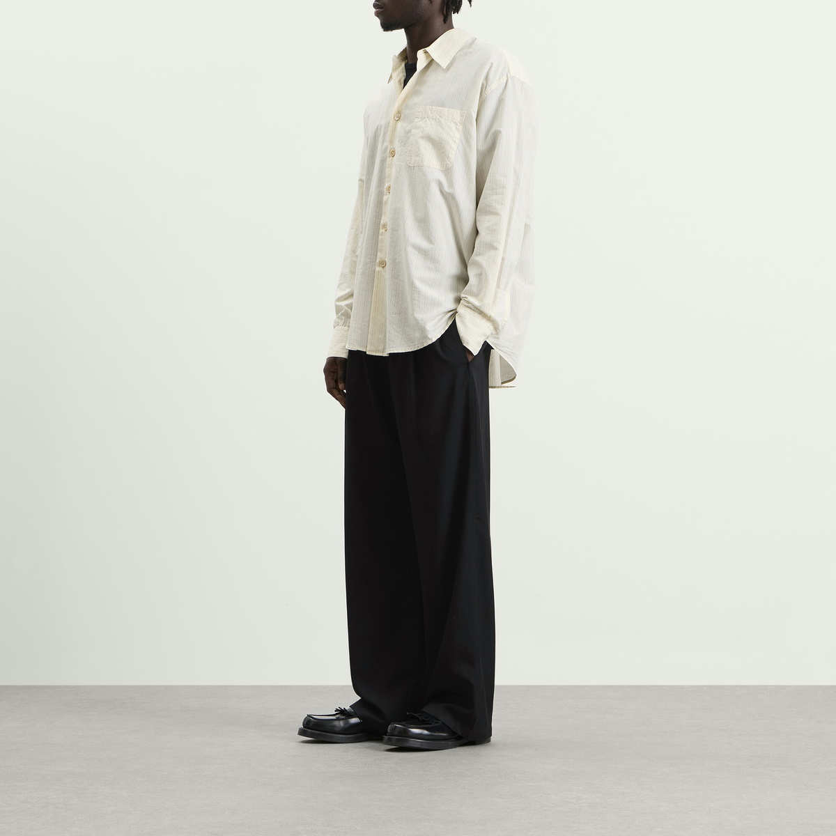 Our Legacy Men's Night Drape Twill Leisure Trouser in Crow Black
