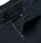Aspesi - Navy Pleated Cotton-Gabardine Trousers - Blue
